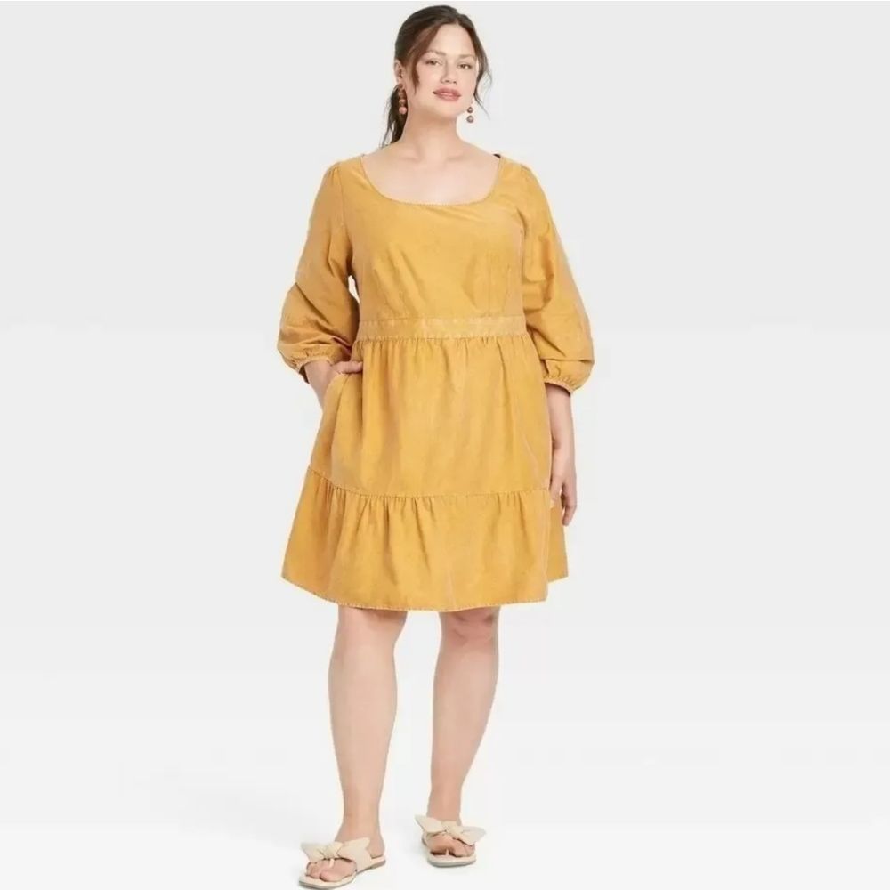 Ava & Viv Balloon Sleeve A-line Summer Dress